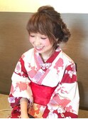【浴衣】編み込みゆるふわサイド
