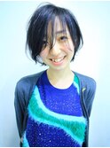 【morio池袋】大人かわいいうざバング透け感黒髪ショート♪