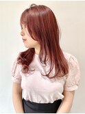 【FOLK】ロングウルフレイヤースタイルをビビッドピンクで♪