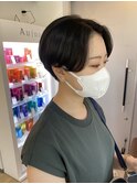 【とまべち】オリーブグレー×前下がりセンターパート