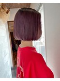[佐賀/ラベンダーピンク/切りっぱなしボブ/ミニボブ]