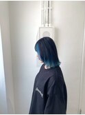 インナーカラー/2色ミックスブルー