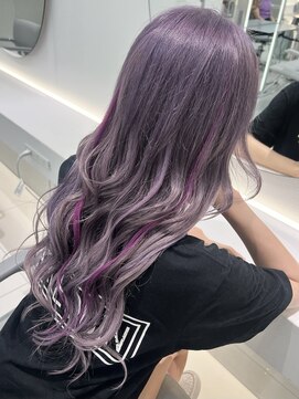 アールプラスヘアサロン(ar+ hair salon) ラベンダーカラー　メッシュ　エクステ
