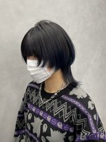 ファイブバイジエクト 堀江(FIVE by The Ect)&nbsp;グラデーションカラー　ブルーグラデーション　ウルフカット