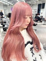 ランテルディ 渋谷(LANTERDIT)&nbsp;ベージュピンク　Wカラー　顔回りカット　ハイトーン