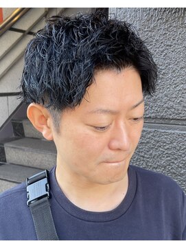 フリーク バーバーショップ 都島店(FREAK BARBER SHOP) 黒髪ショートアップバングツイストスパイラルパーマ