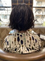 リボーン ビューティー リゾート 松戸店(re-born Beauty Resort)&nbsp;ニュアンスパーマダークアッシュベリーショート韓国マッシュ