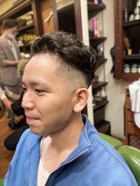 ブロートーキョー(BroTokyo)&nbsp;MEN'Sオールバックスパイラルパーマ　銀座/メンズ/床屋/バーバー