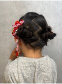 キッズヘアセット お団子/ツインテール/七五三/お祭り#1