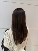 透け感カラー スモーキーブラウン インナーカラーシルバー