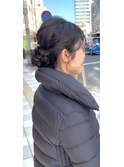 ヘアアレンジ　編み込みシニヨン