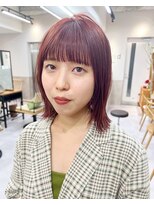 ロット 横浜(lot)&nbsp;レイヤーボブ×ミディアム×チェリーブラウン[横浜駅]