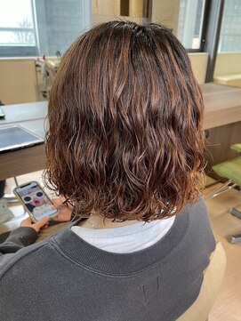 ヘアサロン アウラ(hair salon aura) 盛岡駅レディースパーマショートパーマコテ巻き風パーマ30代40代