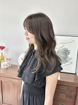 ヘアー アイス 御器所本店(HAIR ICI) ブリーチなしココアブラウンレイヤーカット冬カラー20代30代