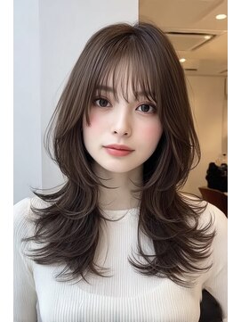 ノイエ 原宿 北参道(NoIE) バタフライカットハッシュカットマレットヘアチェリーレッド