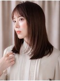 美髪ボルドーカラー大人美人小顔艶感ストレートX志木30代40代