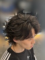 バース 河原町店(BIRTH)&nbsp;韓国へアカルマパーマワックスなしセンターパート黒髪ウルフ