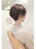 40代50代丸型ナチュラルショート白髪ぼかし似合わせショート