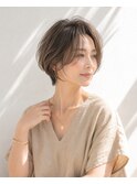 ショートボブ/大人女性/グレージュ/白髪ぼかし/脱白髪染め