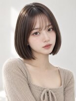 ユーフォリア 新宿店(Euphoria) ミニボブ丸みストレートシースルーバングチョコブラウン新宿
