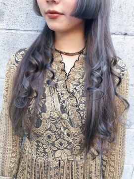 ラフ 原宿(L.a.a.g.f harajuku) ハイライト ラベンダーアッシュ 姫カットレイヤー@原宿