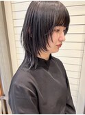 【韓国／ウルフカット】暗髪×オシャレウルフ