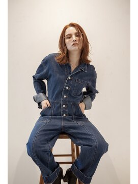 エアー 青山(AIR) 外ハネミディアム/10代、20代、30代/オレンジブラウン