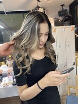 ラフ(LAFF) #バレイヤージュ#グレージュカラー#ボブウルフ#ココアベージュ