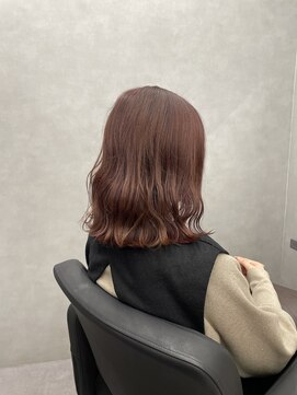 ファイブバイジエクト 堀江(FIVE by The Ect) ブリーチなしピンク　ピンクカラー　暖色カラー　ピンクブラウン