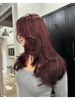 ジーナ(XENA)&nbsp;ワインレッドカラー×レイヤーカット×渋谷