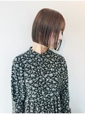 柔らか透けるブラウンにミニボブ