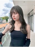 オリーブグレージュミディアムレイヤー韓国風オリーブベージュ