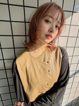 ウクク(UCUCU) オレンジベージュとレイヤーカット