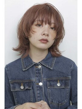 韓国くびれヘア_調布ミニウルフチェリーブラウン似合わせカット