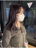 ★ブリーチなしアプリコットオレンジバーガンディワインレッド