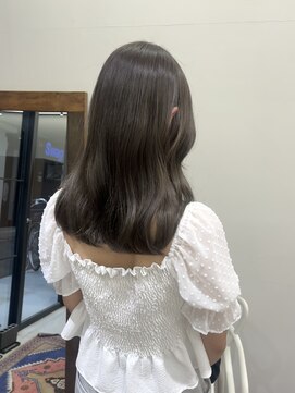 esu西梅田/髪質改善/韓国/ダブルカラー/イルミナカラー/顔周りカット【エス】 オリーブグレージュ