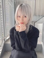 リアイス(Re:ICE) ミニウルフ/くすみブルー/流れるレイヤー/インナーハイライト