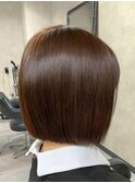 【ぱつっと暖色ミニボブ】札幌美容室