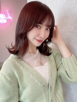 ラルムバイシー 新宿(LARME by Sea)&nbsp;韓国前髪顔周り×チェリーブラウンフェミニン【新宿/髪質改善】