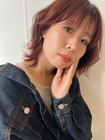 エクラ ヘアアンドビューティー(eclat hair & beauty) ピンクベージュ　シースルー前髪　外はねレイヤーカット