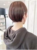 福山市美容室Caary春ヘア艶ミニボブパープルブラウンカラー