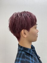 アールモンドヘア新世界 【北見】＃バイオレットピンク＃メンズカラー＃ダブルカラー