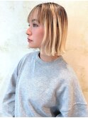 艶感◎ミニボブ×ブリーチ/ハイトーン[ゆめが丘]