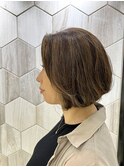 【ボブ】【ハイライト】【白髪ぼかしハイライト】