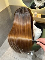 セントラル 三宮店(central)&nbsp;韓国縮毛矯正ボブルフ艶髪黒髪カタログ小顔に見せるヘアワンレン