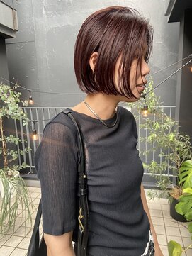 パープル(PURPLE) ボブ/ショートヘア/イルミナカラー/切りっぱなしボブ