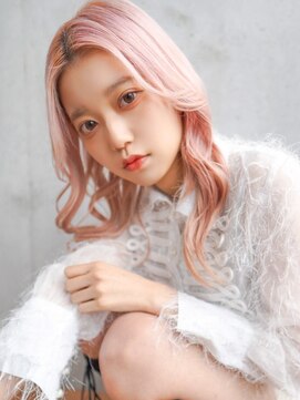 オーバーヘアー 大久保店(over hair) 【over hair】ペールピンク×くびれヘア