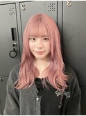 長崎ハイトーン 韓国 レイヤーカット ケアブリーチ ピンク