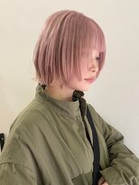 サンクプロジェクト(cinq PROJECT)&nbsp;ハイトーン切りっぱなしレイヤーボブミルクティーピンクベージュ