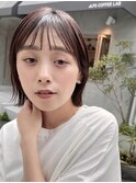【本山貴志】ラベンダーアッシュ シースルーバングボブ
